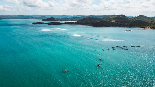 Boats in Beautiful Turquoise Ocean