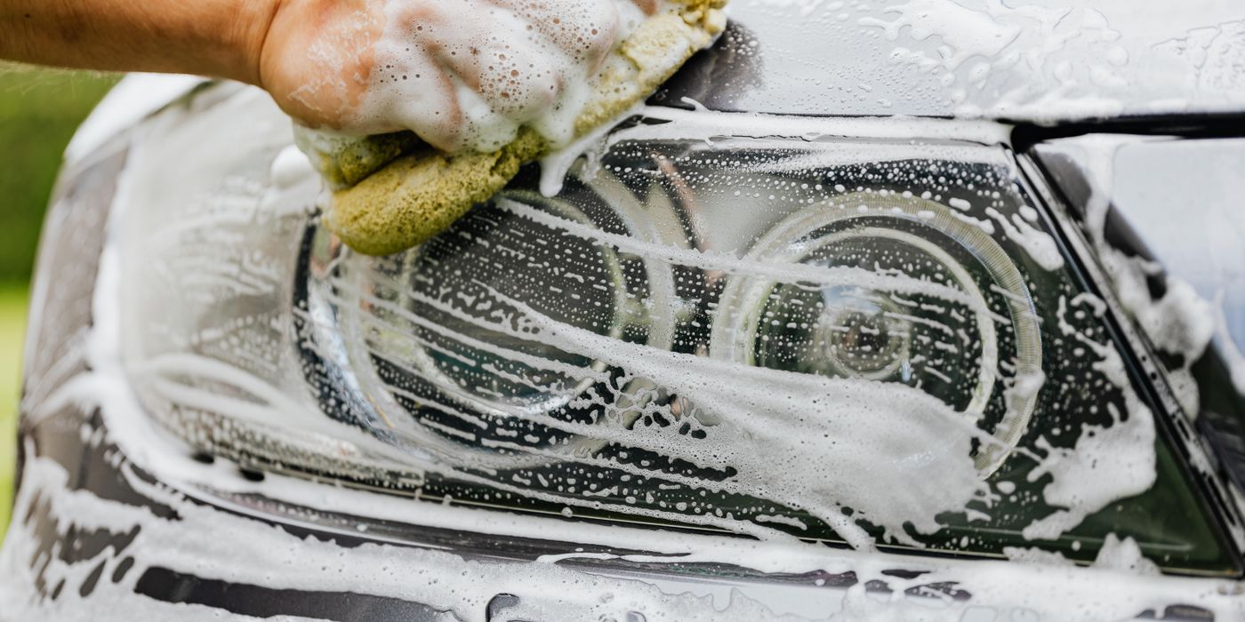 Foam wash during a mobile detailing appointment