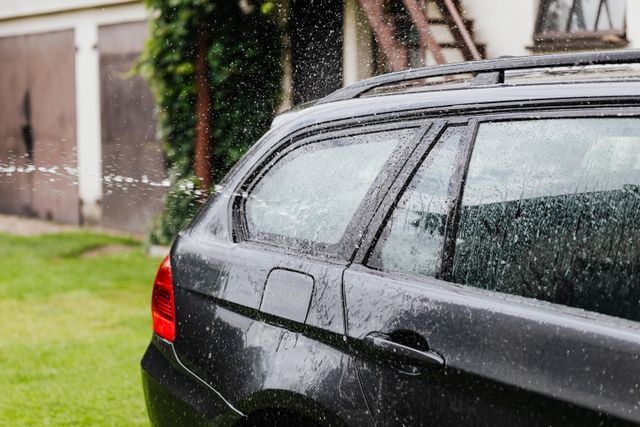 Voiture noire brillante après un nettoyage automobile à domicile aux Sables d'Olonne