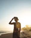 Man in Hat on the Beach 