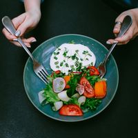 Fresh salad with vegetables and microgreens — photo by ROMAN ODINTSOV on Pexels