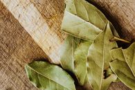 Green Leaves on Brown Wooden Surface