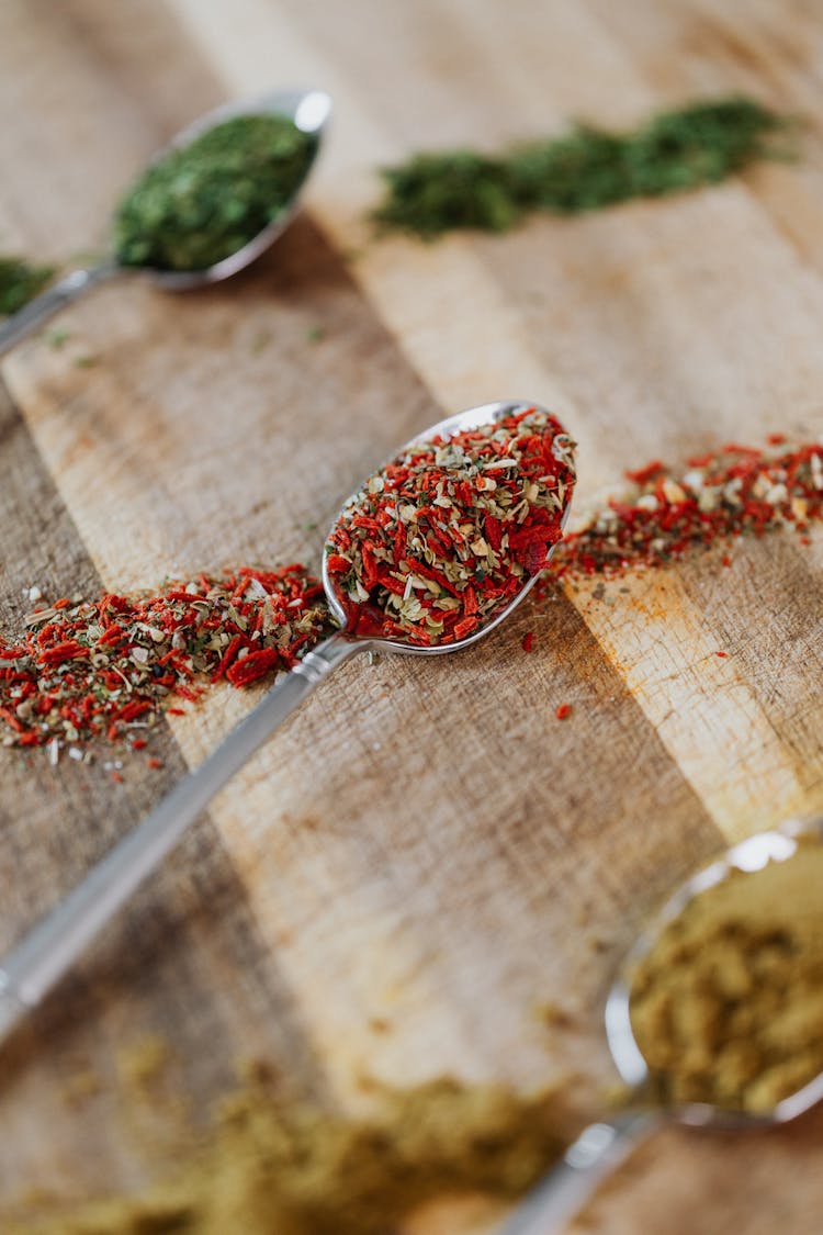 Herbs On Stainless Spoon