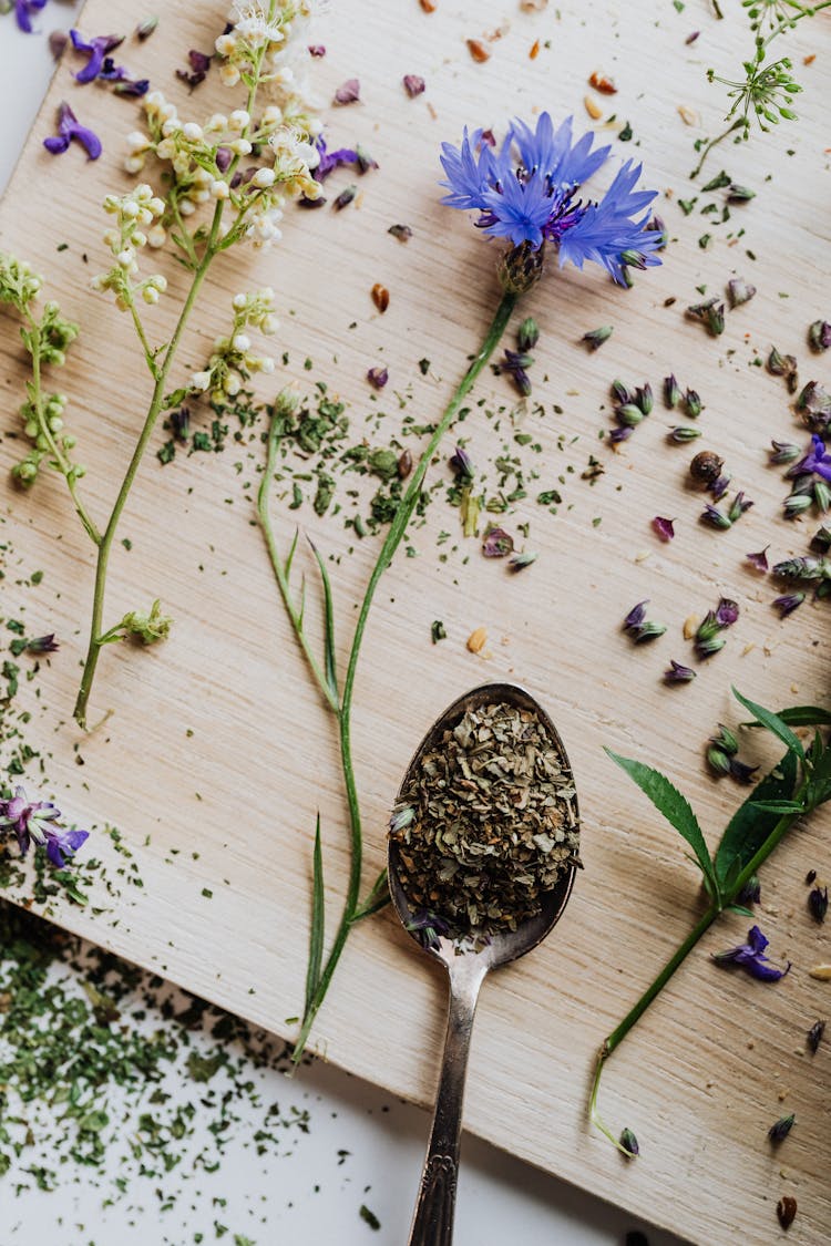 Close-Up Shot Of Fresh Herbs