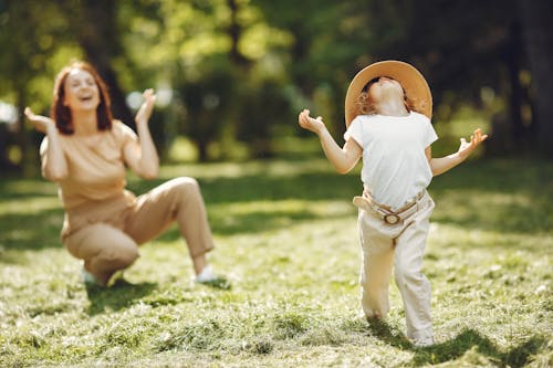 Close-Up Shot of a Mother and her Child Playing