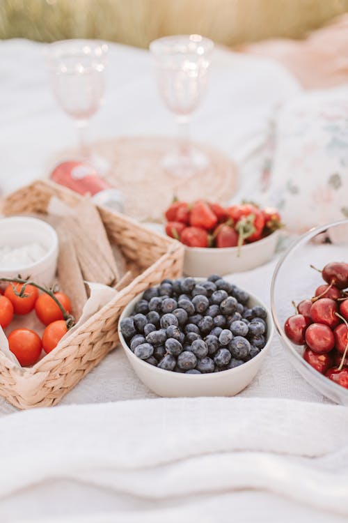Free Blueberries on Ceramic Bowl  Stock Photo