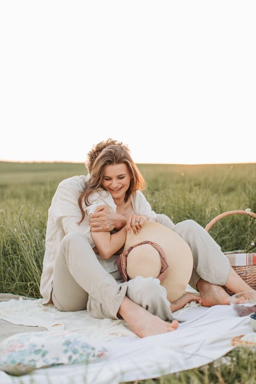 Close-Up Shot of a Couple Hugging