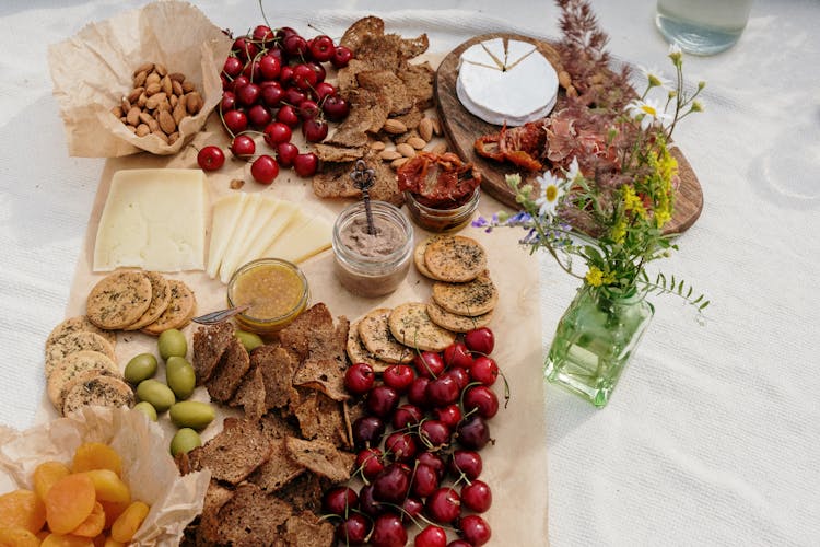 Variety Of Snacks On A Grazing Platter 
