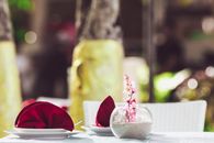 Red Rose on White Ceramic Plate