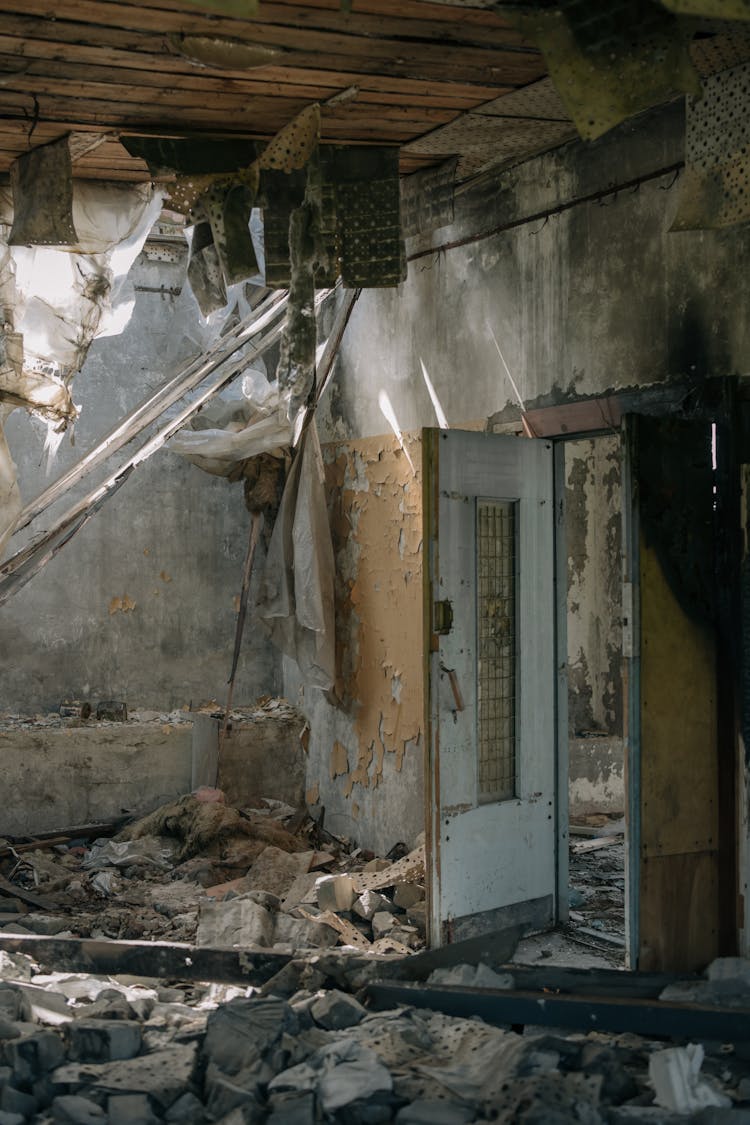 White Wooden Door Closed