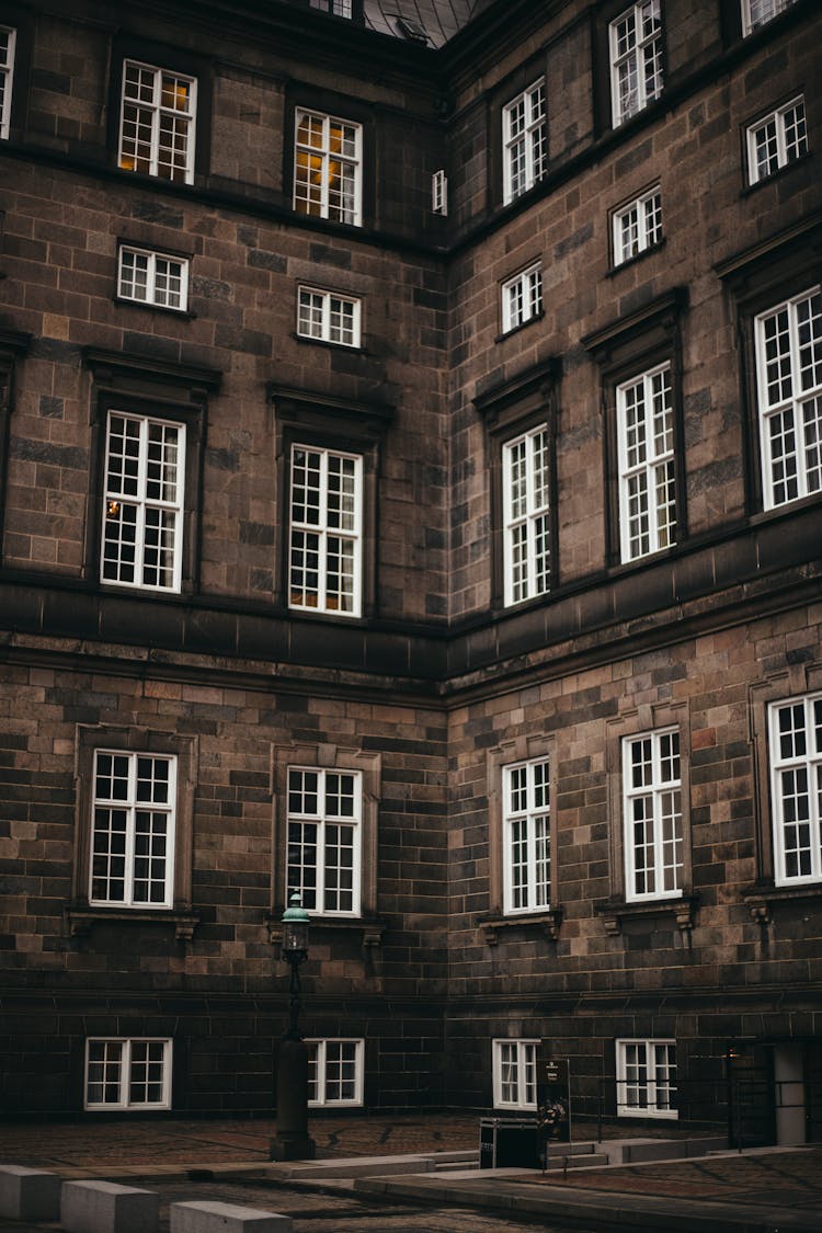 Brown Building With Sash Windows