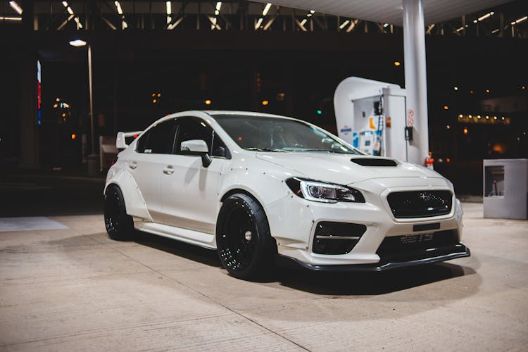 Modern Sport Car On Gas Station