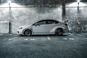 Luxury sport car on parking lot