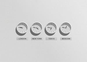London New York Tokyo and Moscow Clocks