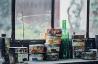 Clear Glass Jars on Table