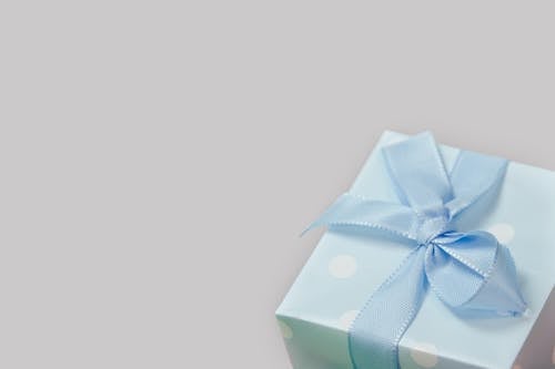 Free Teal Gift Box With Ribbon Stock Photo