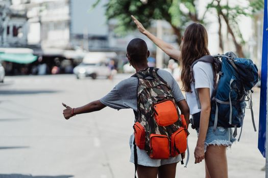 Women Standing on the Street