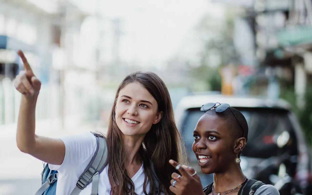 Travellers enjoying a city visit