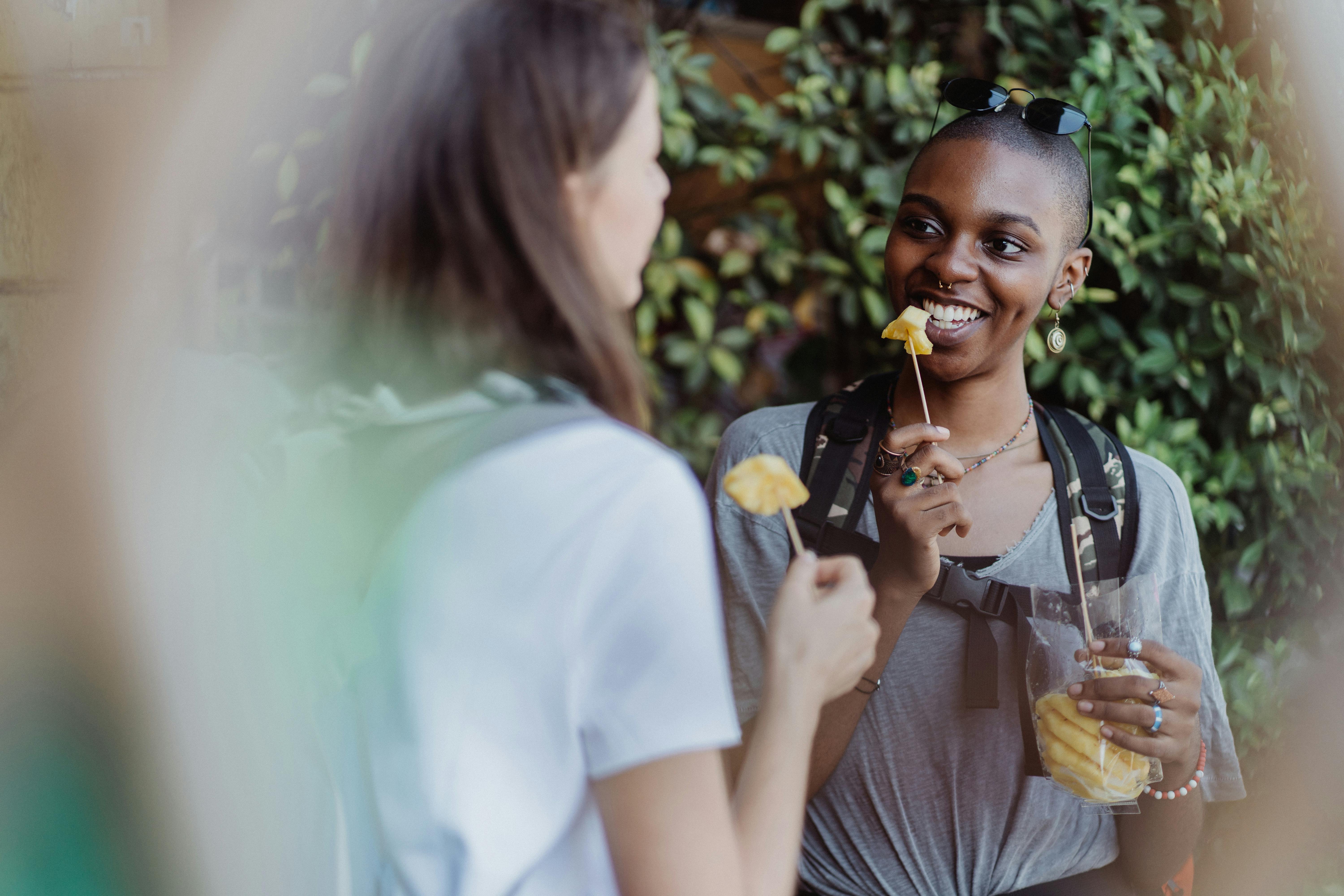 Women Talking Eating Out · Free Stock Photo