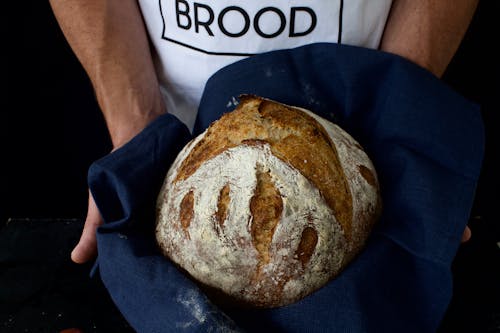 Free Person Holding a Sourdough Bread Stock Photo