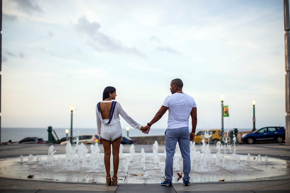 View of Romantic Shirtless African American Stock Image - Image of