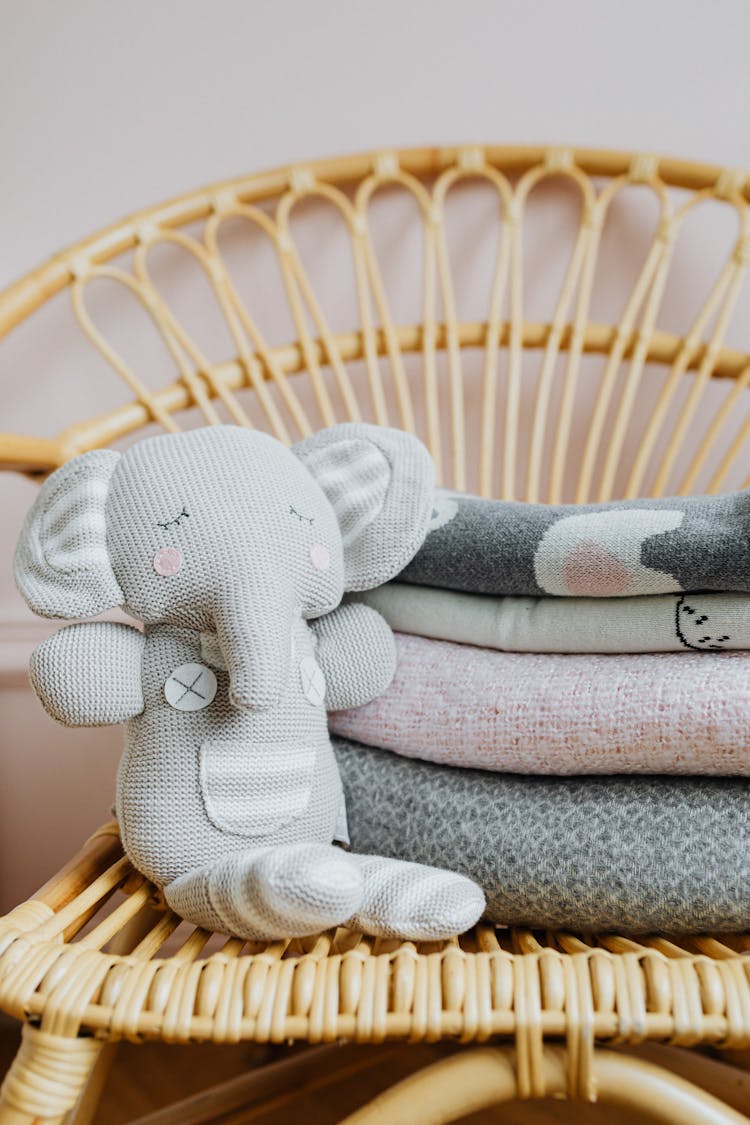 Elephant Stuffed Toy On A Chair