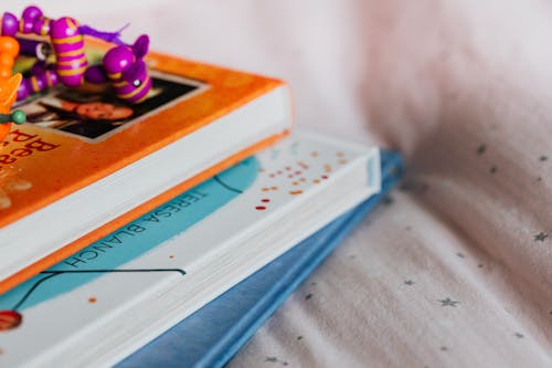 Close-up of a Pile of Books