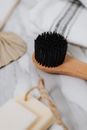 Close-up of Ecological Wooden Brush