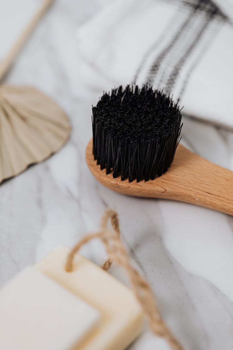 Close-up Of Ecological Wooden Brush