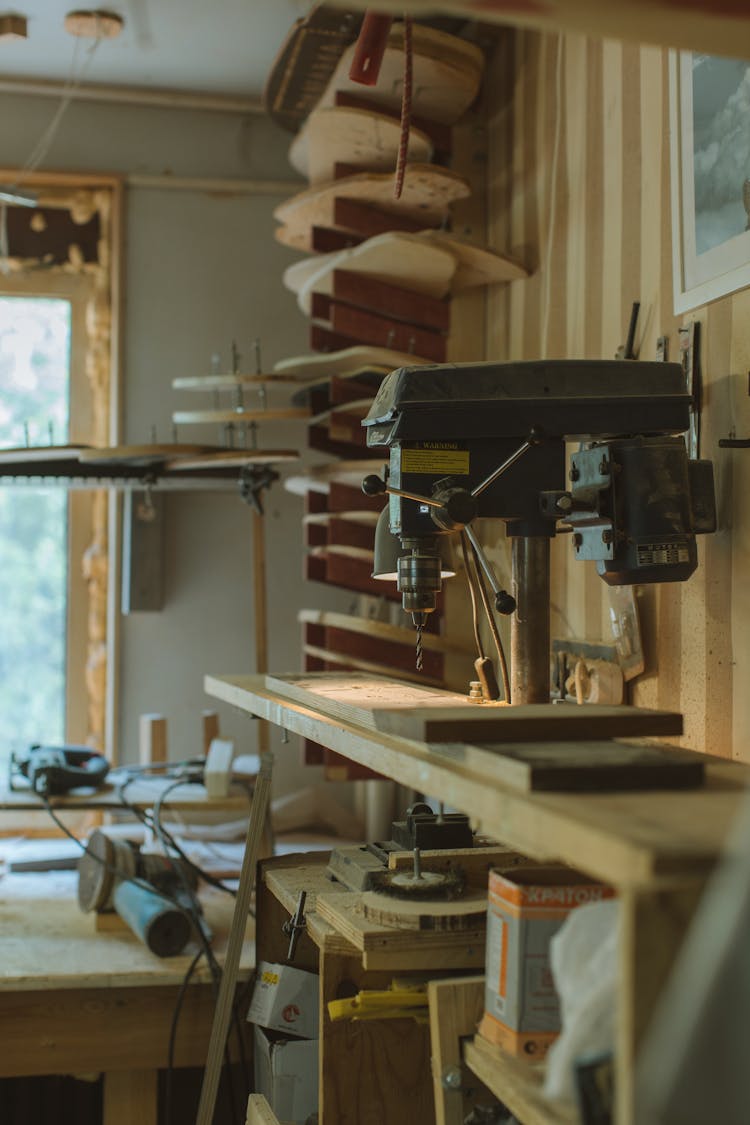 Drilling Machine On A Shelf