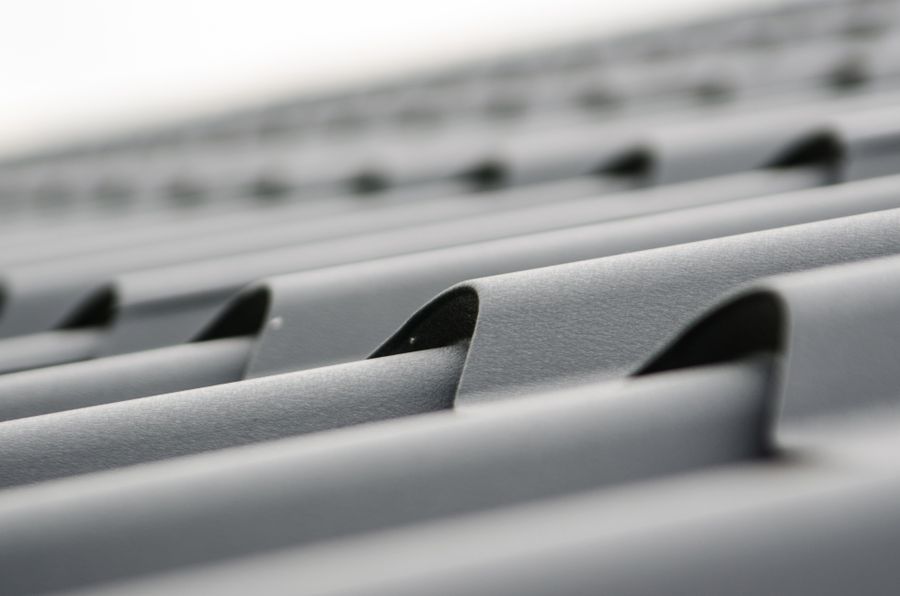 Close view of a clean longrun metal roof