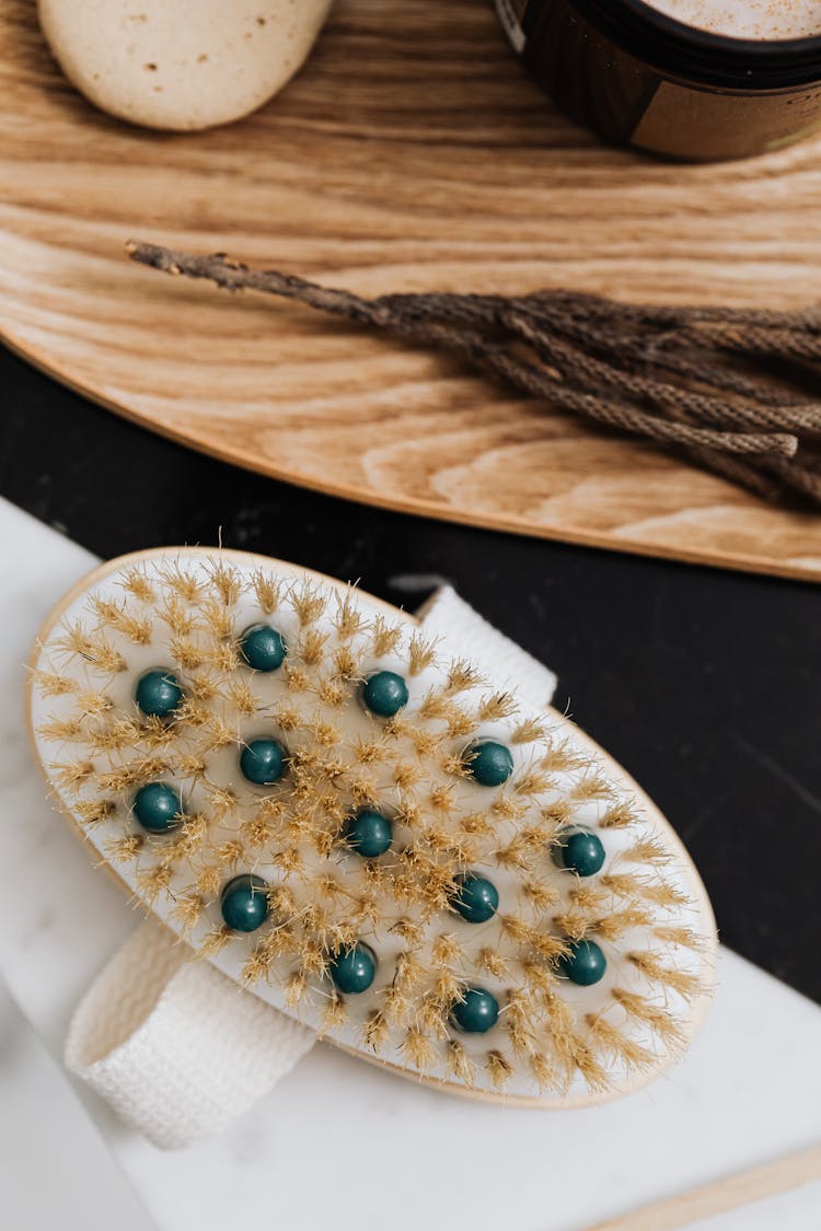 Overhead Shot Of An Anti Cellulite Brush