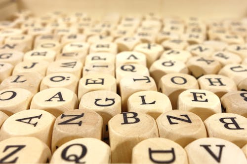 White Alphabet Dice