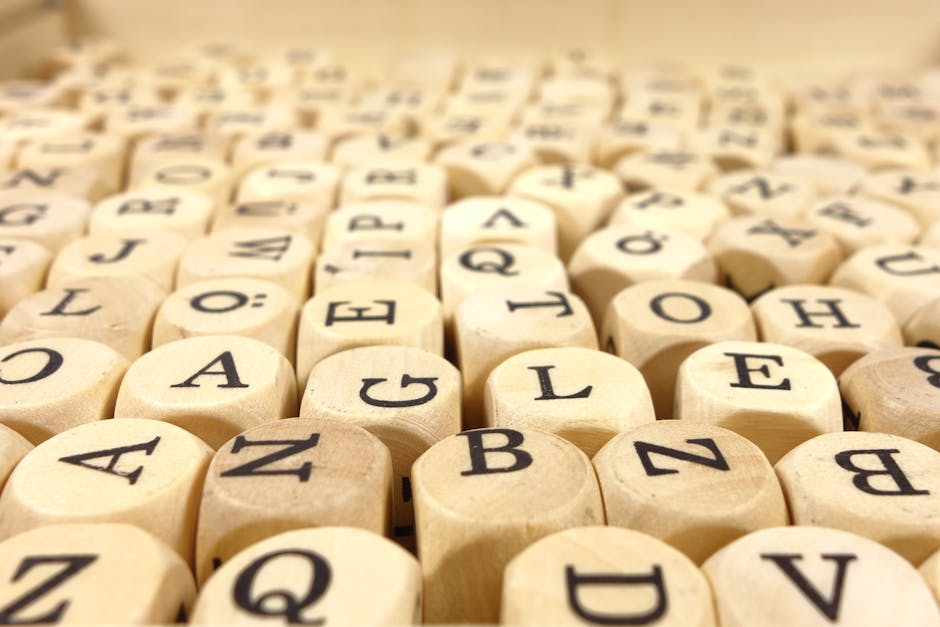 White Alphabet Dice