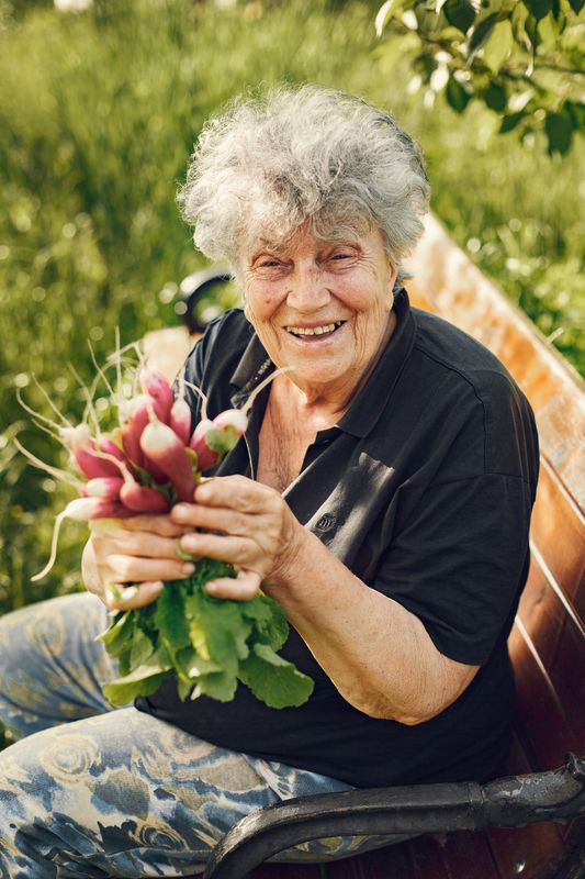 Happy senior resident