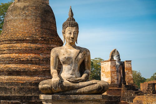 Foto profissional grátis de Buda, céu azul, escultura