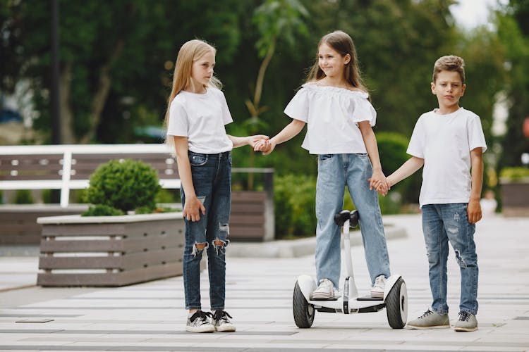 Kids With A Segway Hoverboard