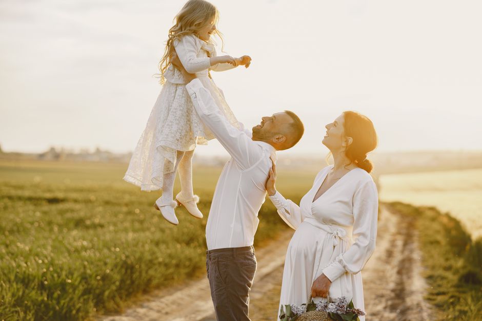 Happy family representing long-term marital success and stability Happy family representing long-term marital success and stability