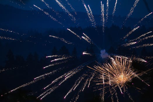 Dazzling fireworks illuminate the night sky in Oregon City, capturing the festive atmosphere.