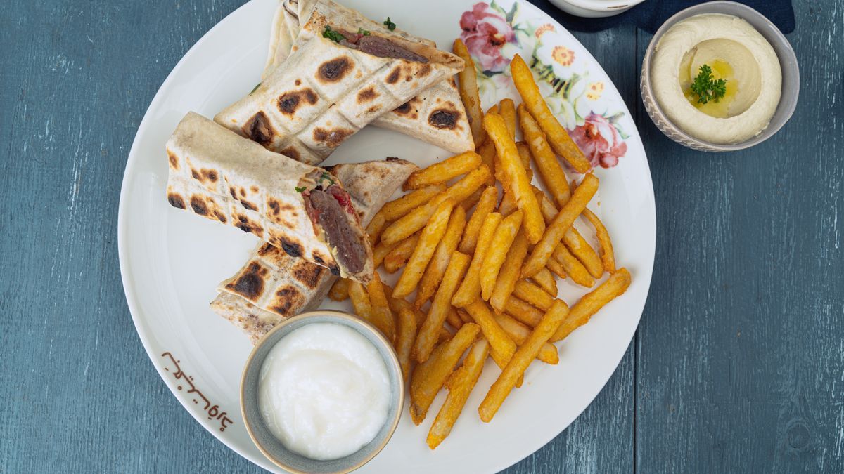 Hummus and vegetable wrap