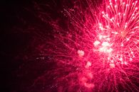 Red Fireworks in the Sky