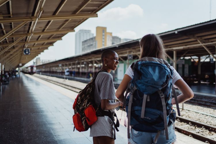 Women travelers standing together during a trip, suitable for a profile-based Brazil safety guide.