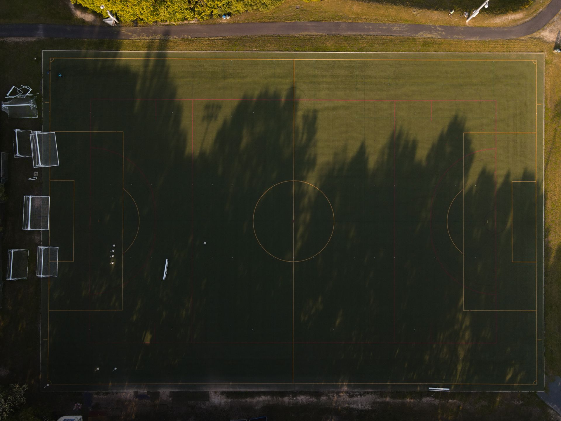 Aerial View of a Soccer Field