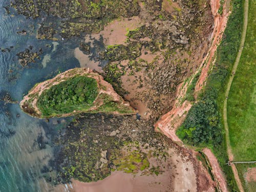 Top View of Cliffs on the Coast