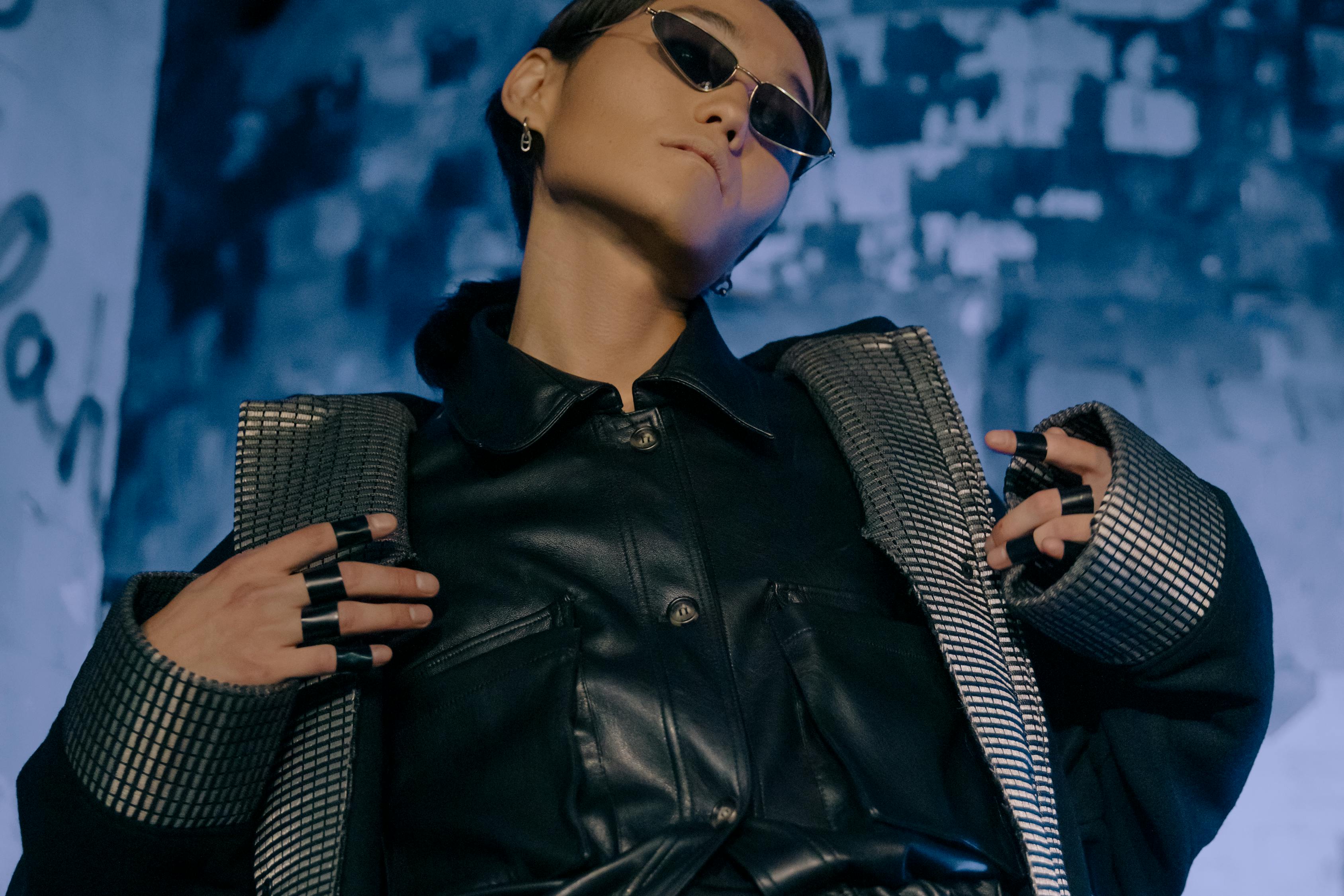 Man in Black Leather Jacket Wearing Black Sunglasses · Free Stock Photo