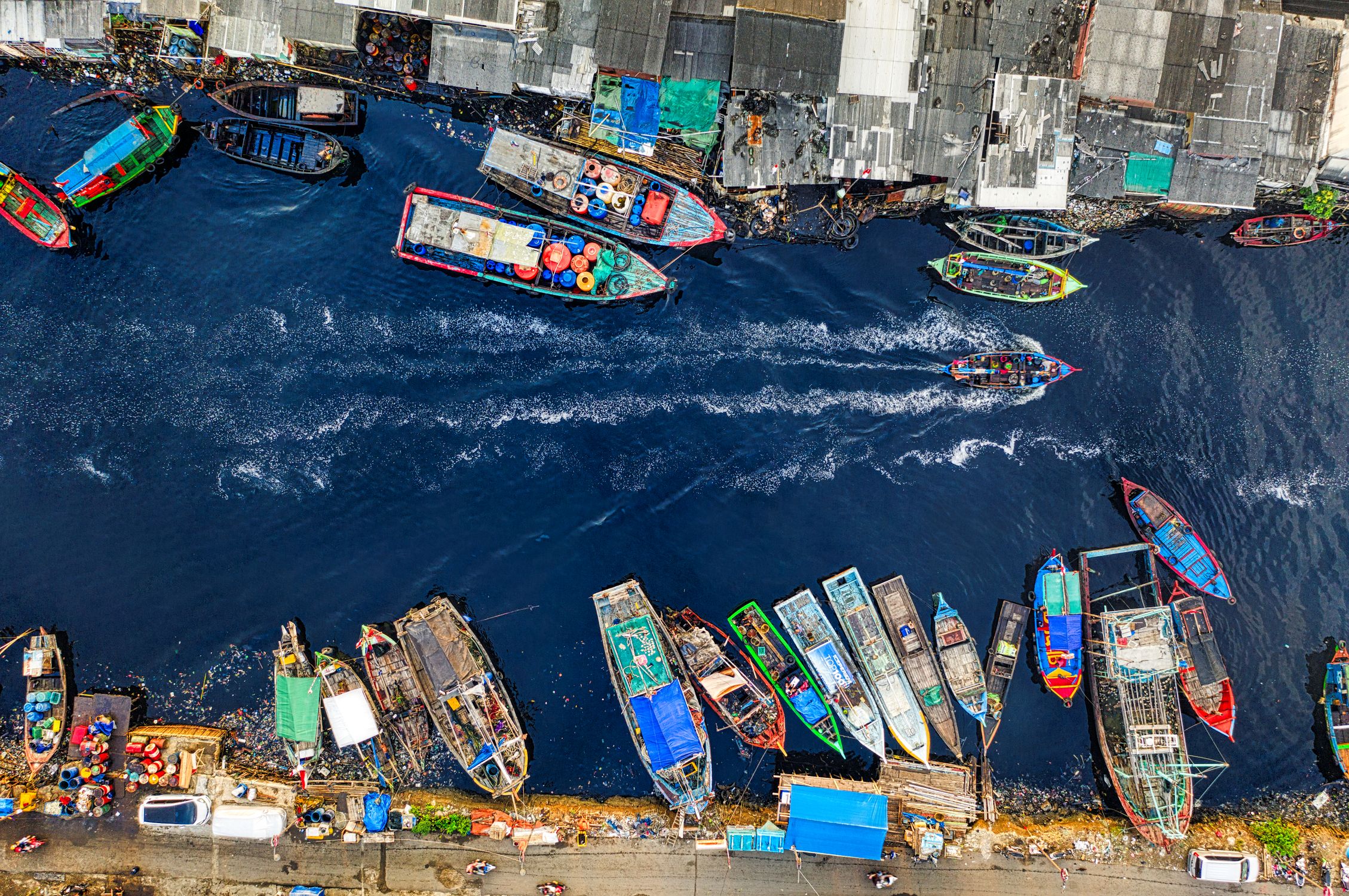 Aerial Photography of Fishing Boats on the River · Free Stock Photo