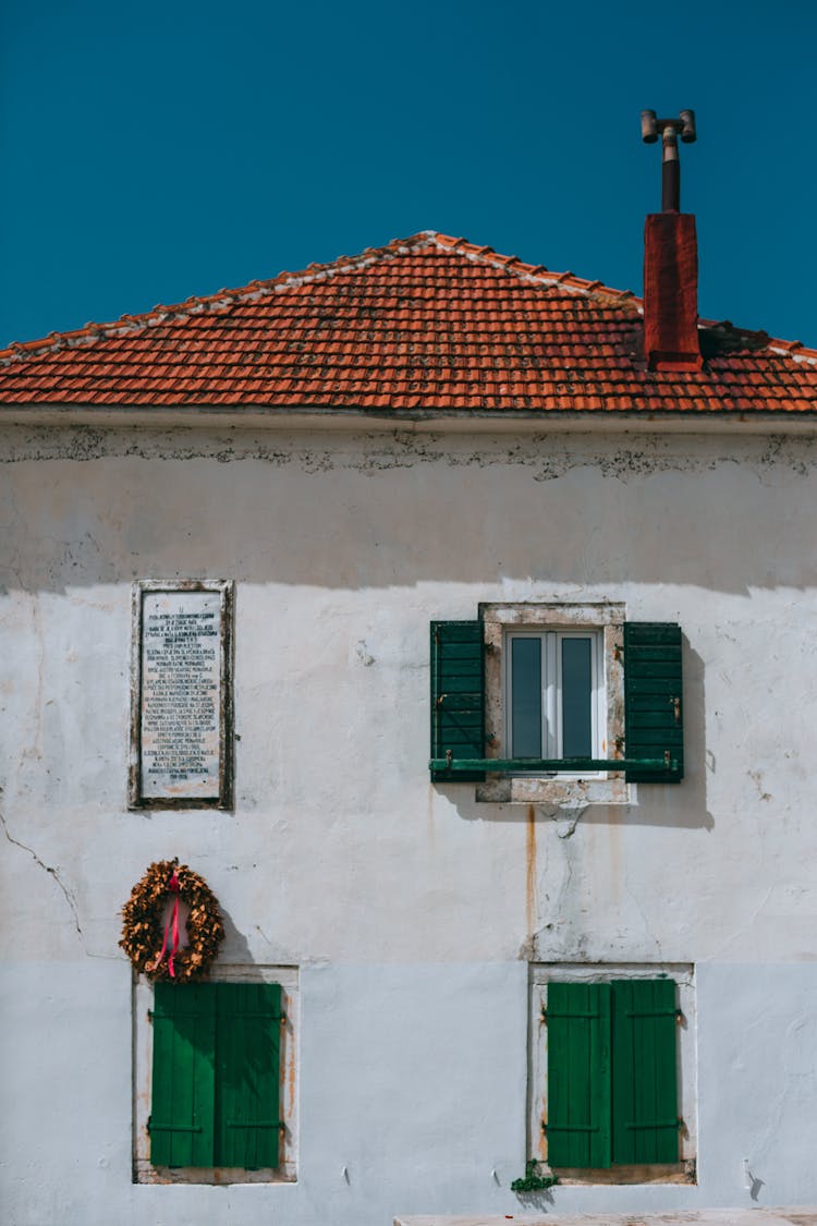 Old Abandoned House Under Blue Sky