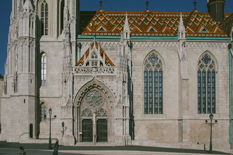 Facade Of Old Romanesque Cathedral