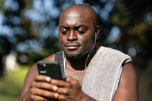 Free A Man Holding Black Smartphone  Stock Photo