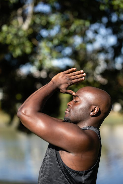 Free Bald Man Doing Yoga Stock Photo